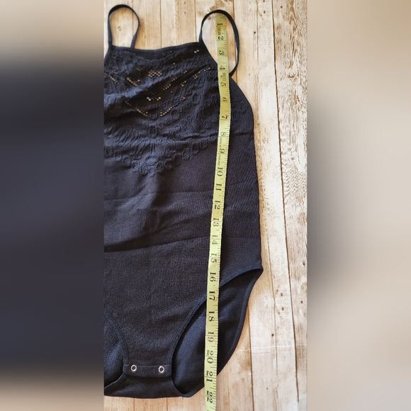 Intimately by Free People Solstice Lace Bodysuit  Ribbed Black M/L NWOT - Picture 5 of 6